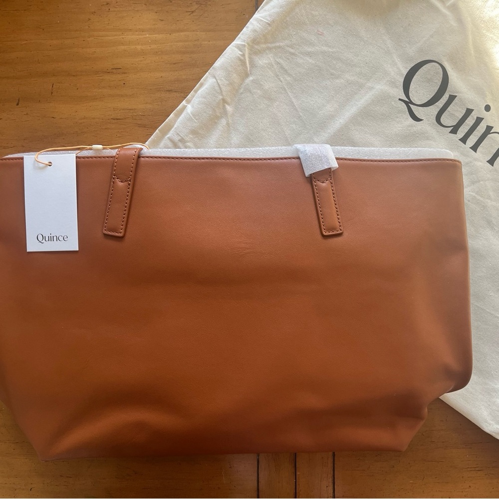 Quince Women's Cognac Classic Leather Tote Bag